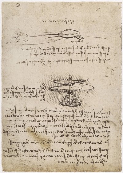 Studies of an Air Screw, 1488-90 by Leonardo da Vinci